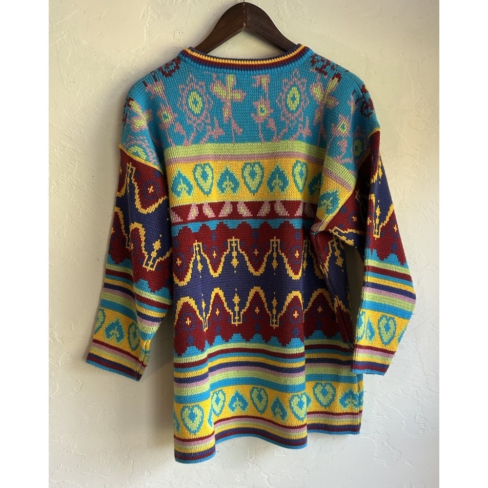 Vintage Roamans‎ Pullover Sweater M Retro Artsy Grandpa Dopamine Heart Scandi - Picture 2 of 7